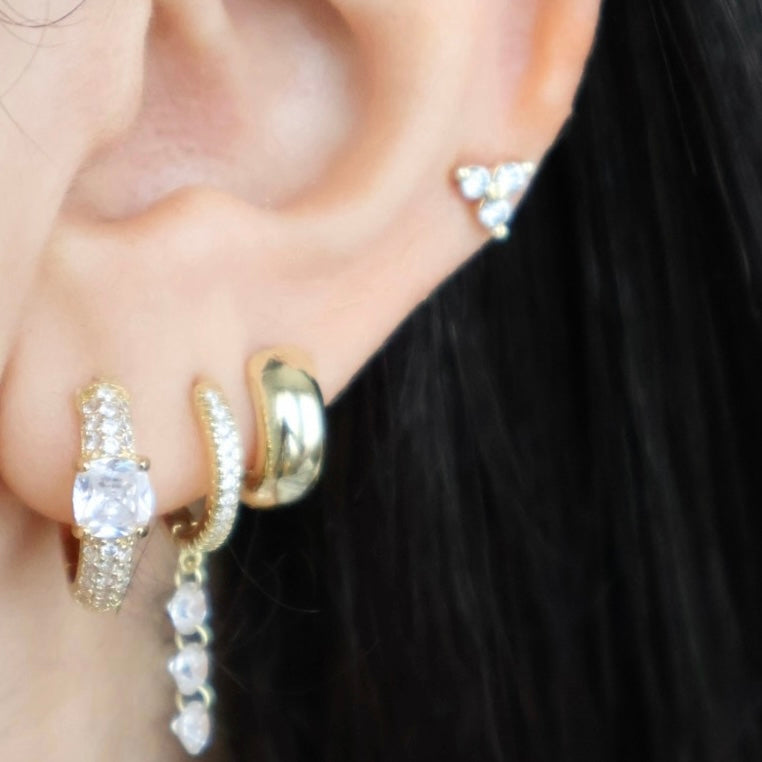 Cushion-Cut Pavé Huggies