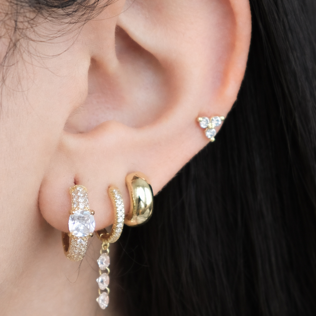 Cushion-Cut Pavé Huggies