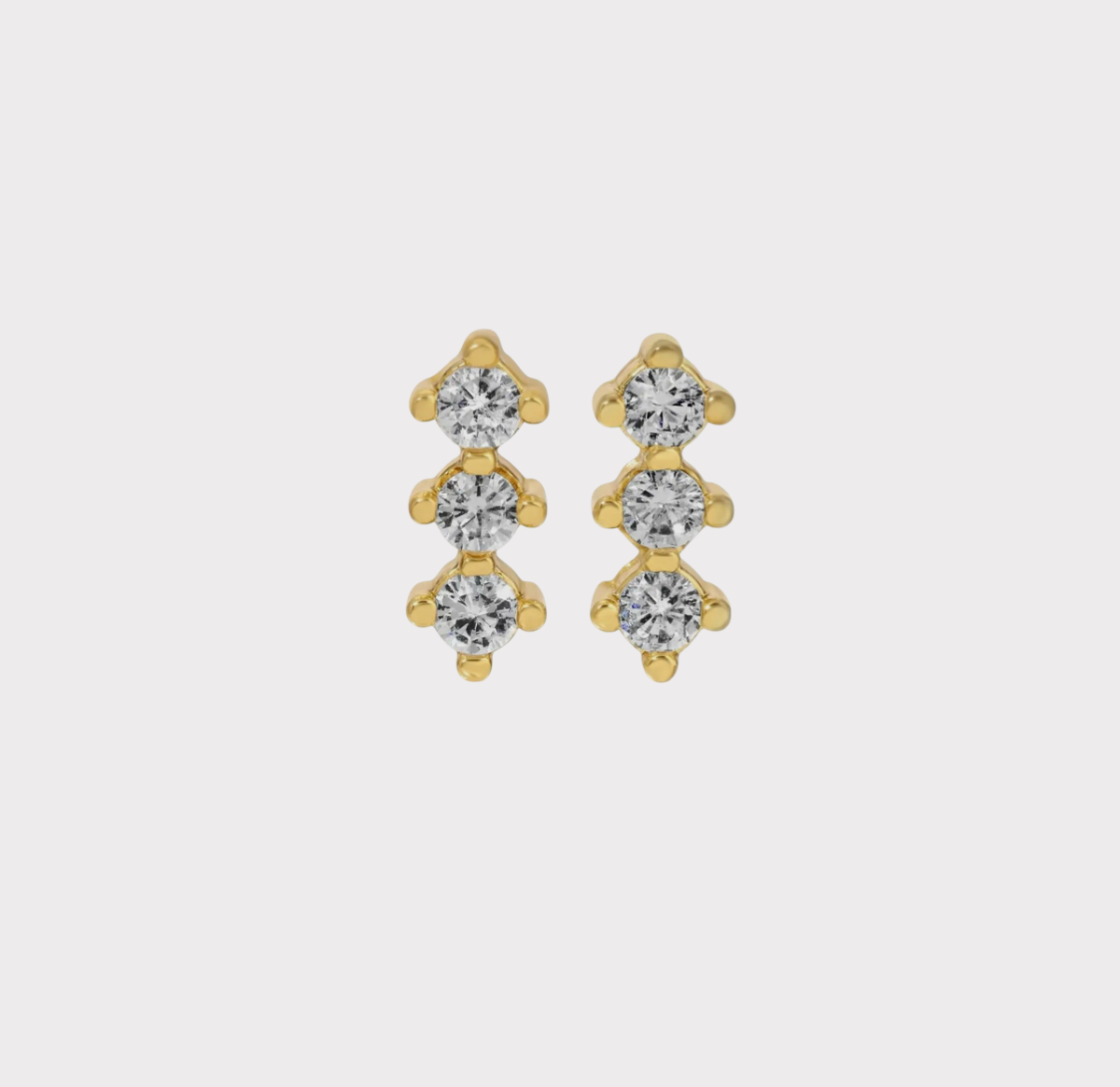 Triple CZ Studs