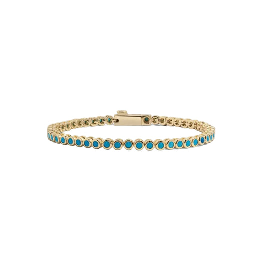 Turquoise Bezel Tennis Bracelet