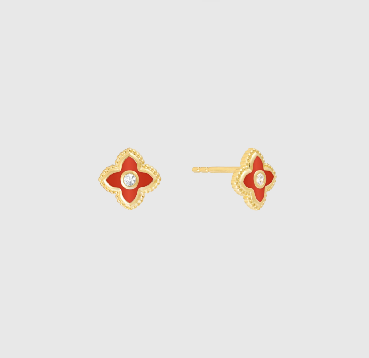 Scarlet Clover Studs