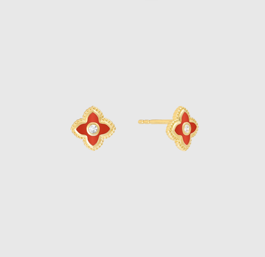 Scarlet Clover Studs