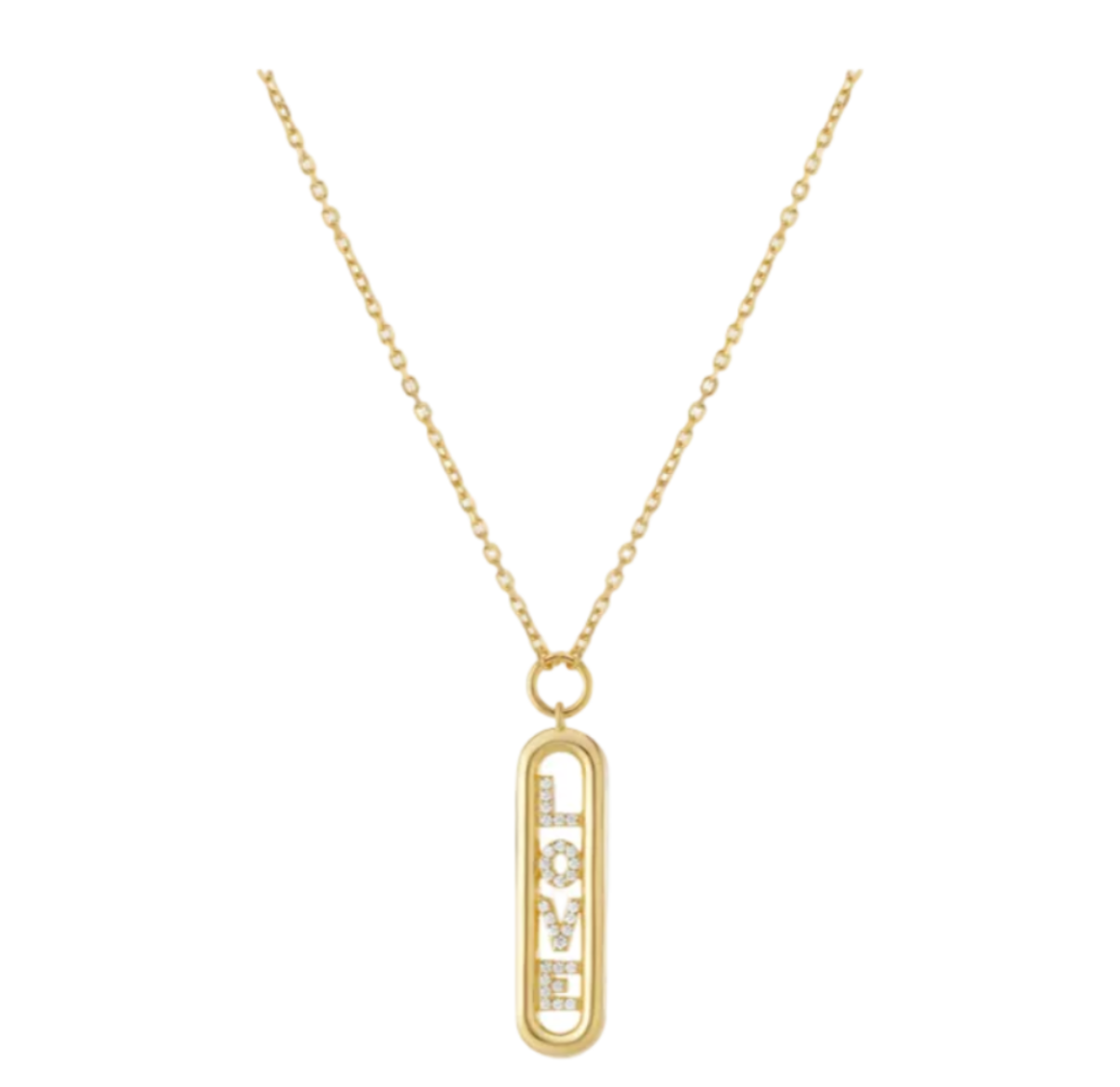LOVE Vertical Pendant Necklace